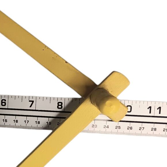 VTG Yellow Wooden Expandable Wall Rack 10 Peg 24" x 10"  Cottagecore Farmhouse - Picture 8 of 14